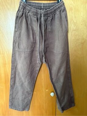 TOAST Alix Garment Dyed Linen Utility Pants Brown M